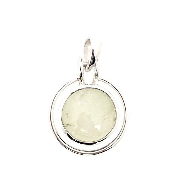 Sterling Silver Circular Prehnite Pendant