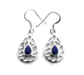 Stylish Silver Lapis Lazuli Teardrop Earrings