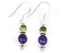 Peridot And Amethyst Drop Earrings