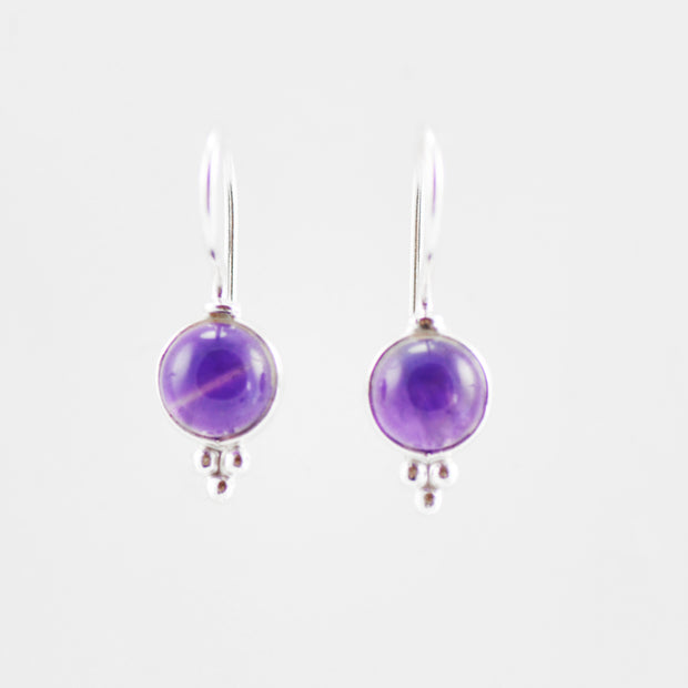 Dainty Drop Amethyst Earrings