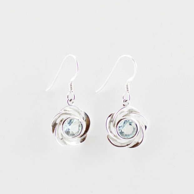Blue Topaz Tornado Dropped Earrings