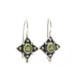 Peridot Shield Hook-dropped Earrings