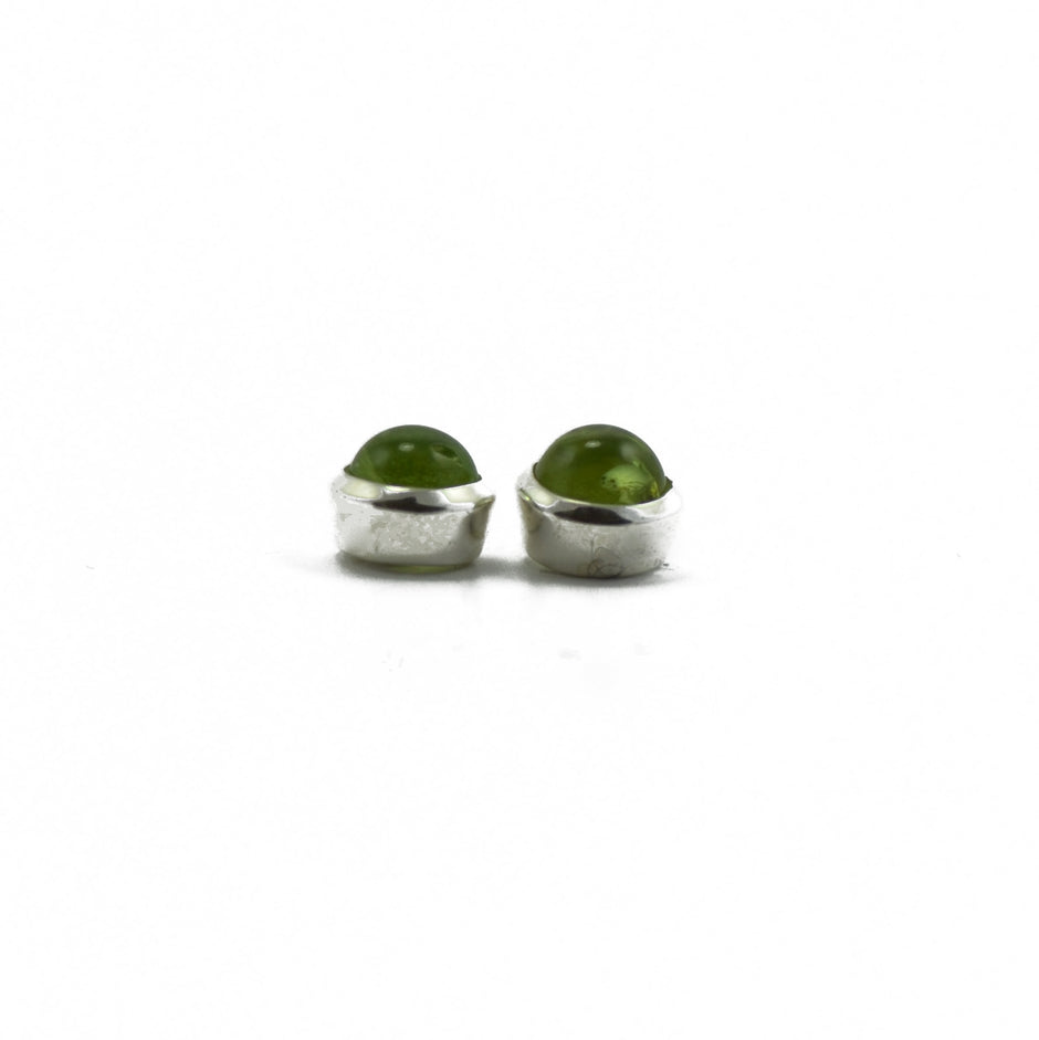 Peridot Volcano Silver Stud Earrings