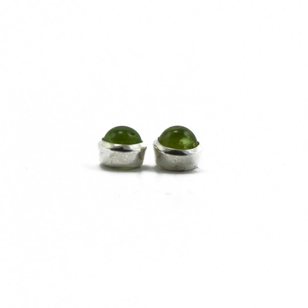 Peridot Volcano Silver Stud Earrings
