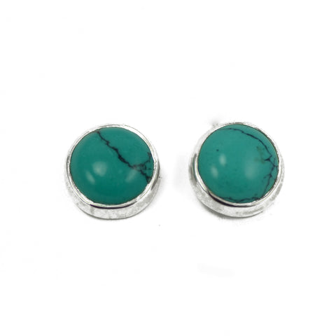 Turquoise Volcano Silver Stud Earrings