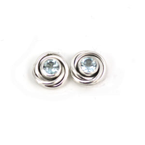 Blue Topaz Tornado Stud Earring