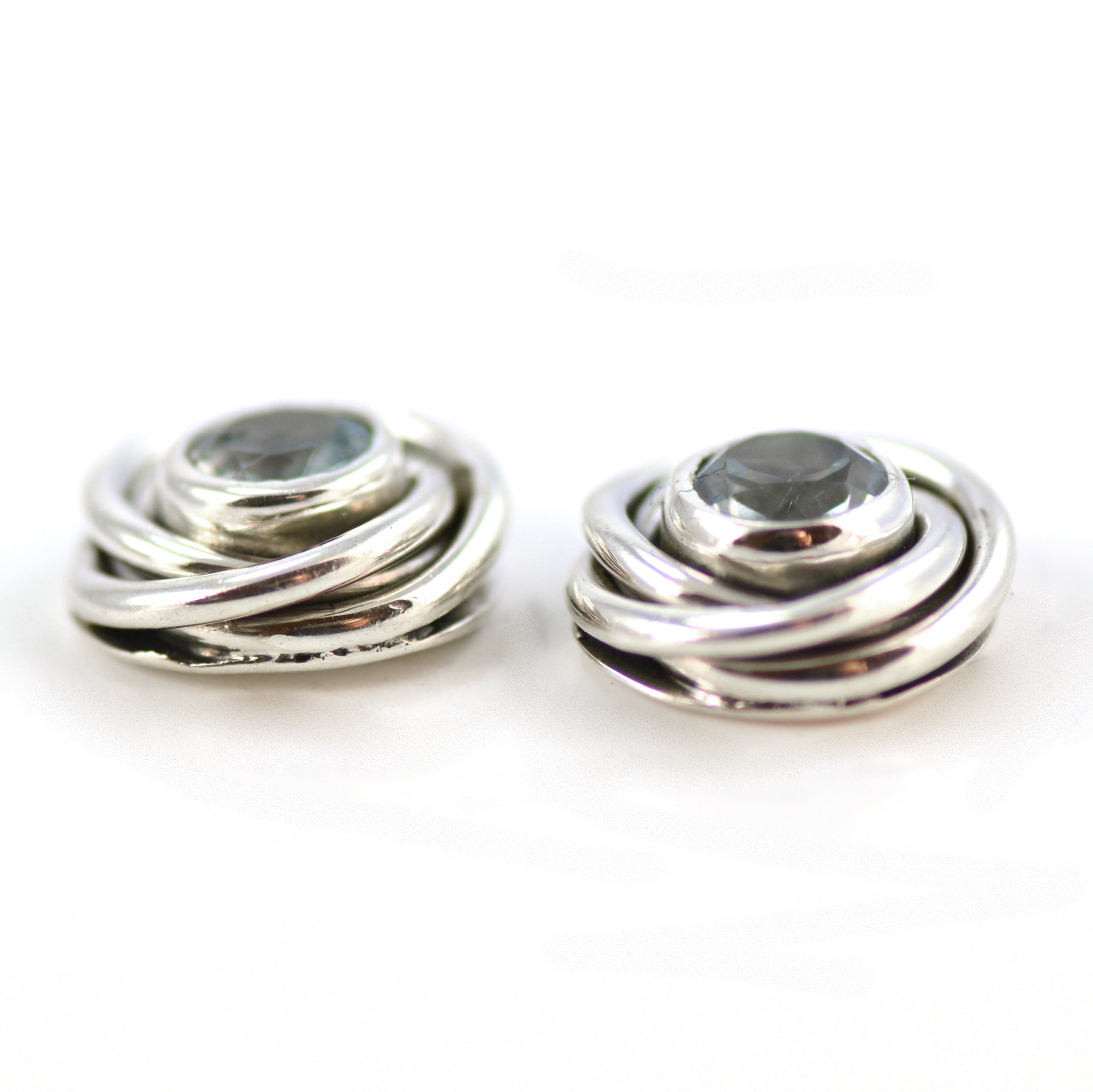 Blue Topaz Tornado Stud Earring