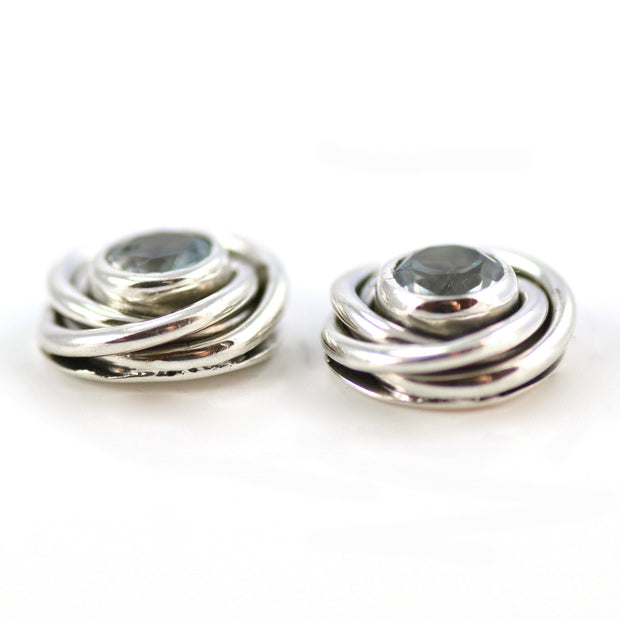 Blue Topaz Tornado Stud Earring