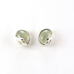 Peridot Stud Earrings With Silver Helmet
