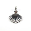 Silver Halo Garnet Pendant