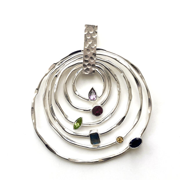 Hammered Sterling Silver Solar Pendant