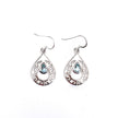 Dual Silver Teardrop Earrings with Blue Topaz