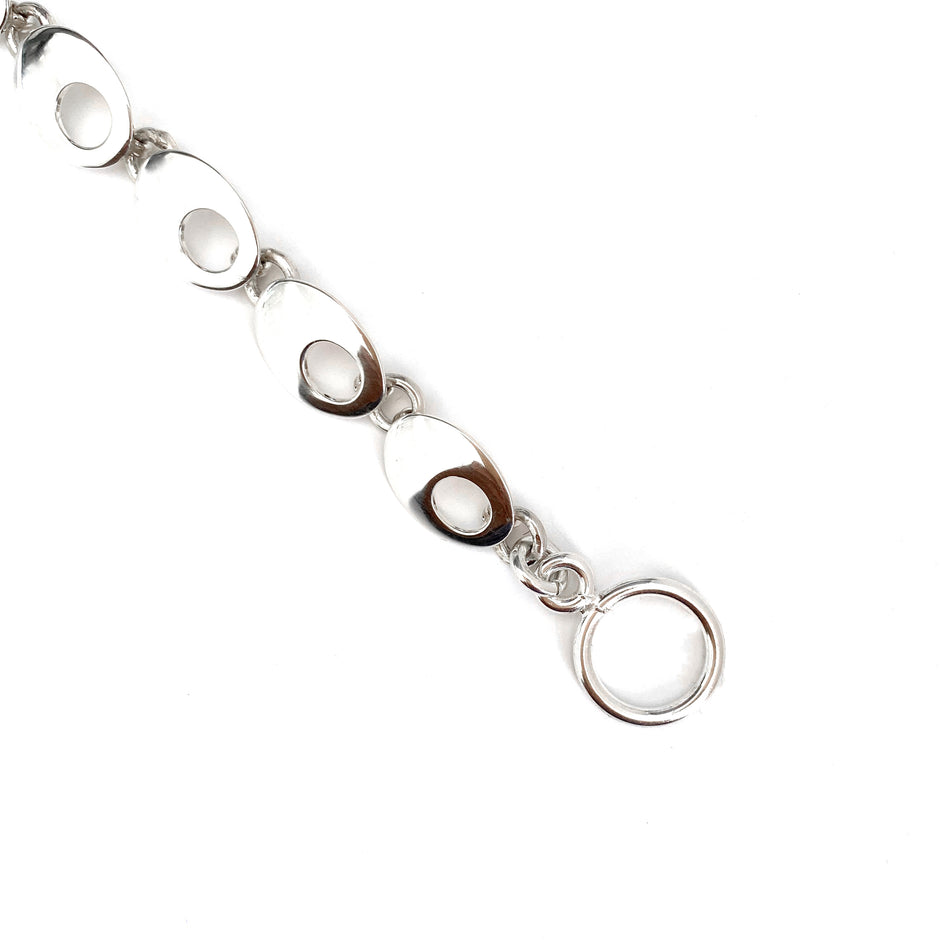Silver Cat-Eye Bracelet