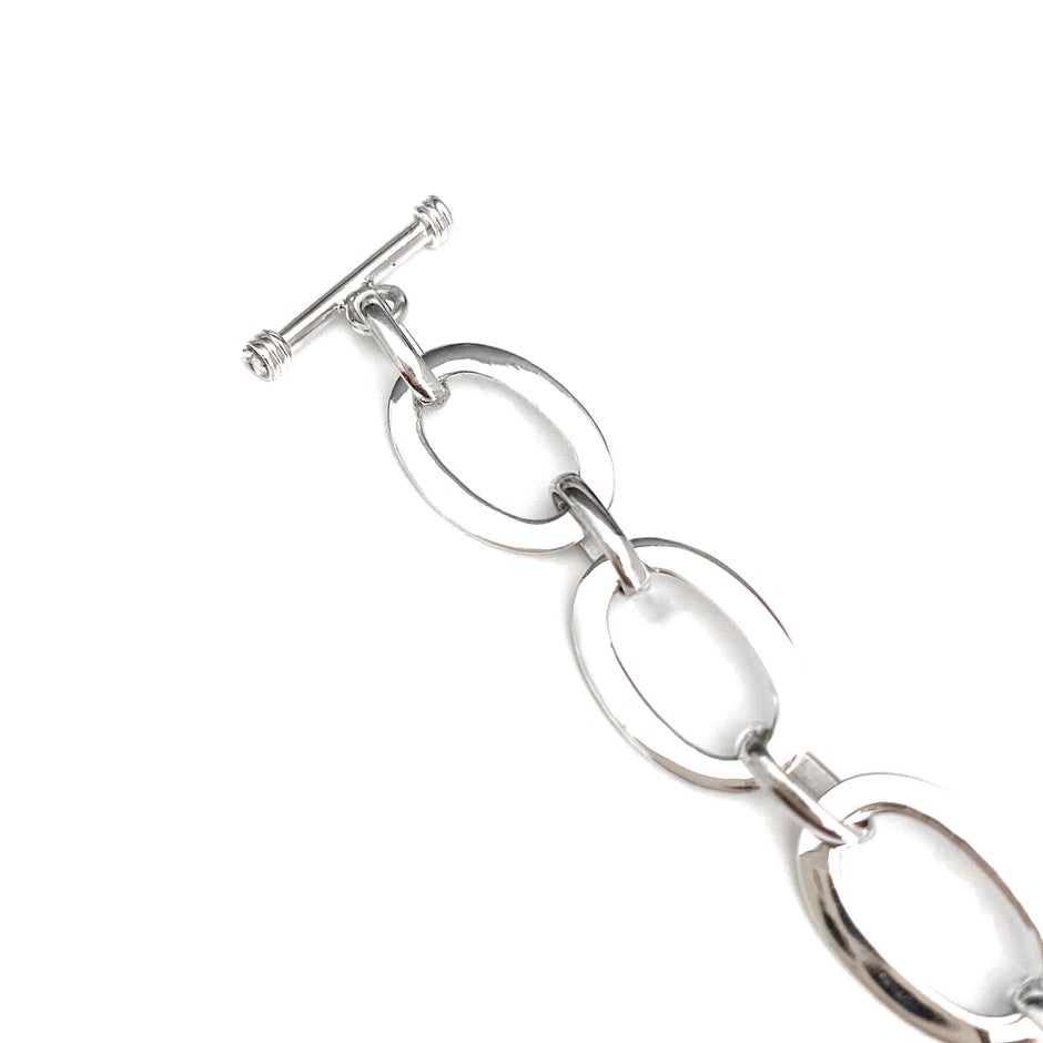 Silver Oval Bracelet