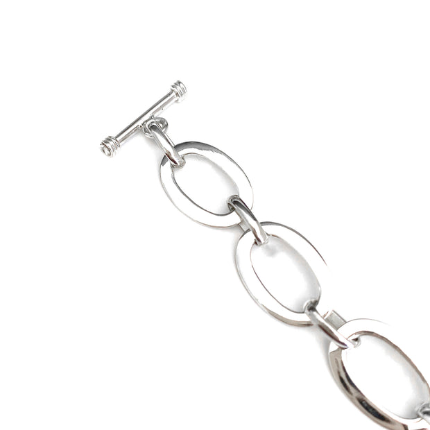 Silver Oval Bracelet