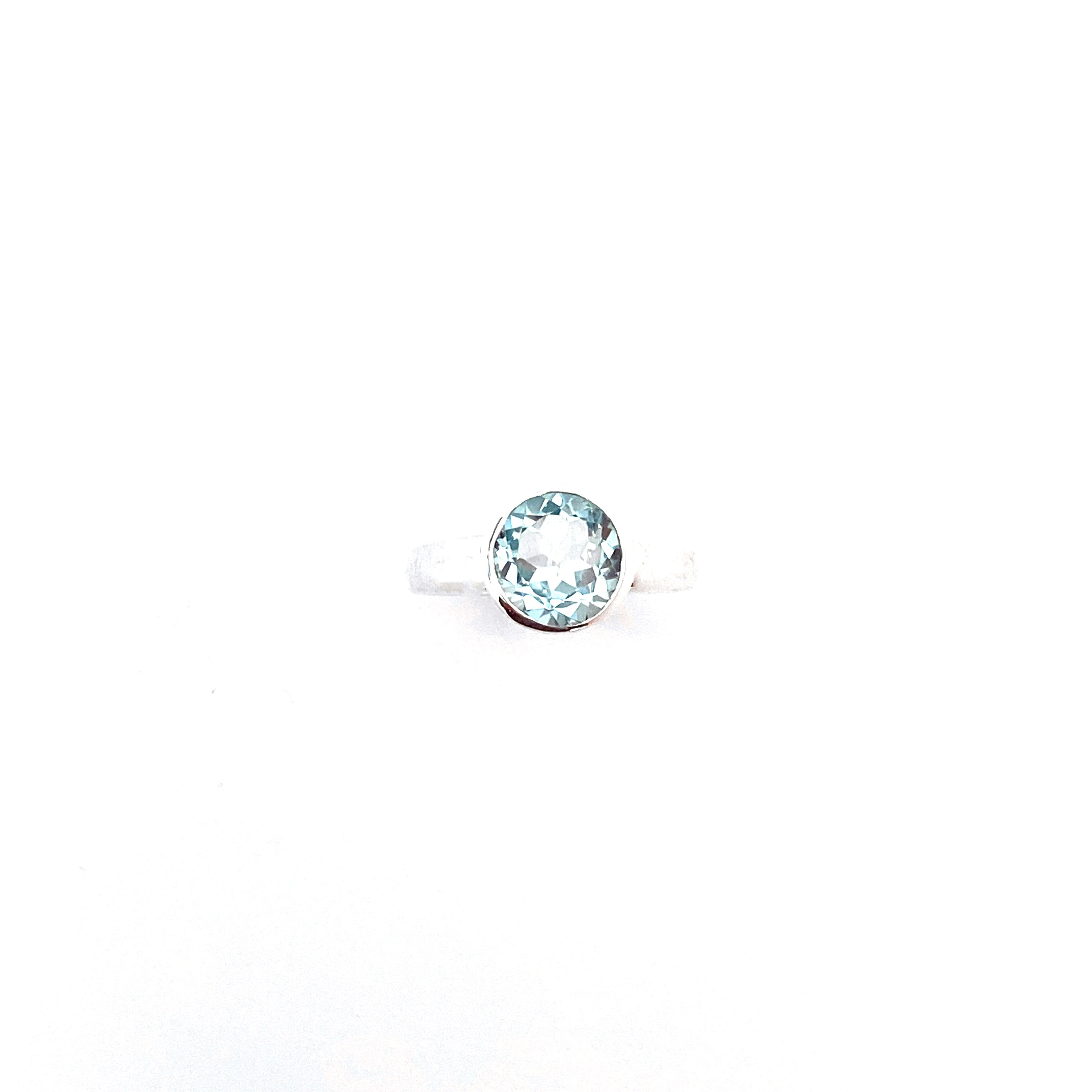 Deep Collar Blue Topaz Ring