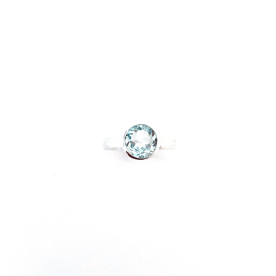 Deep Collar Blue Topaz Ring