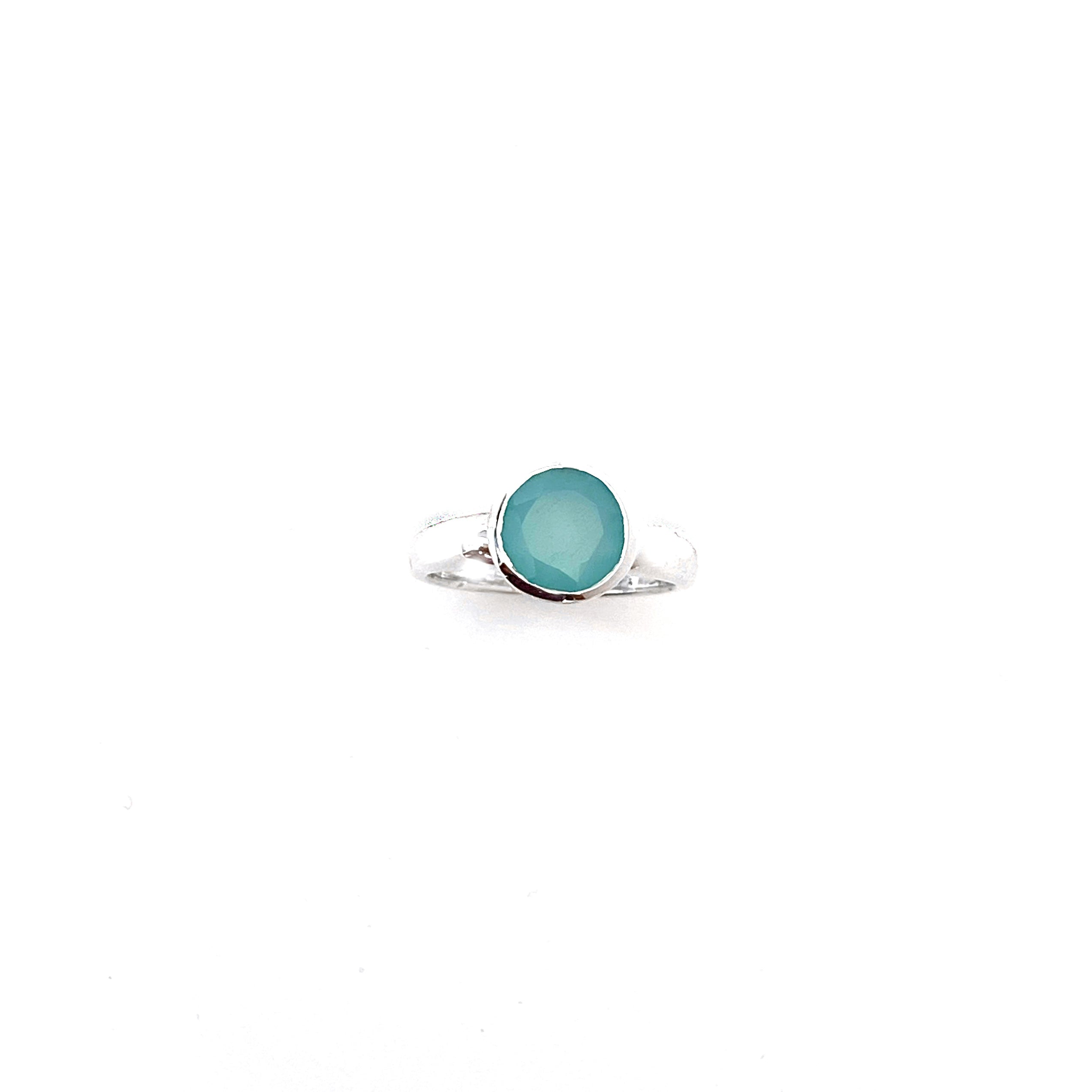 Deep Collar Blue Chalcedony Ring
