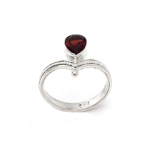 Silver Tiara With Garnet Ring