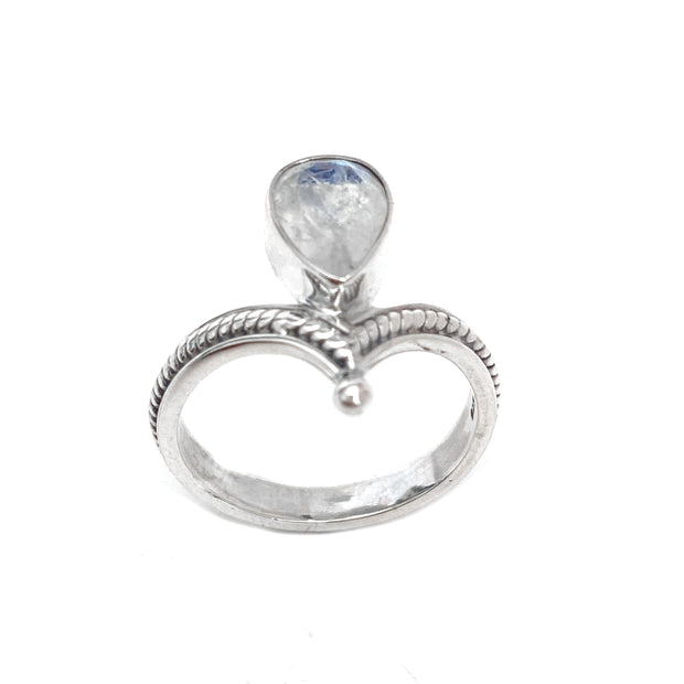Silver Tiara With Moonstone Ring