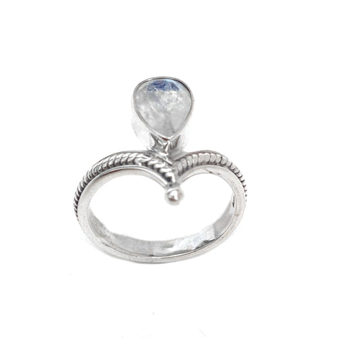 Silver Tiara With Moonstone Ring