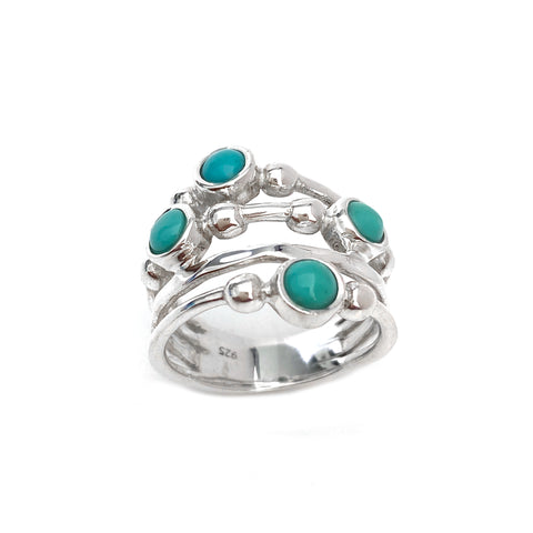Turquoise Storm Silver Ring