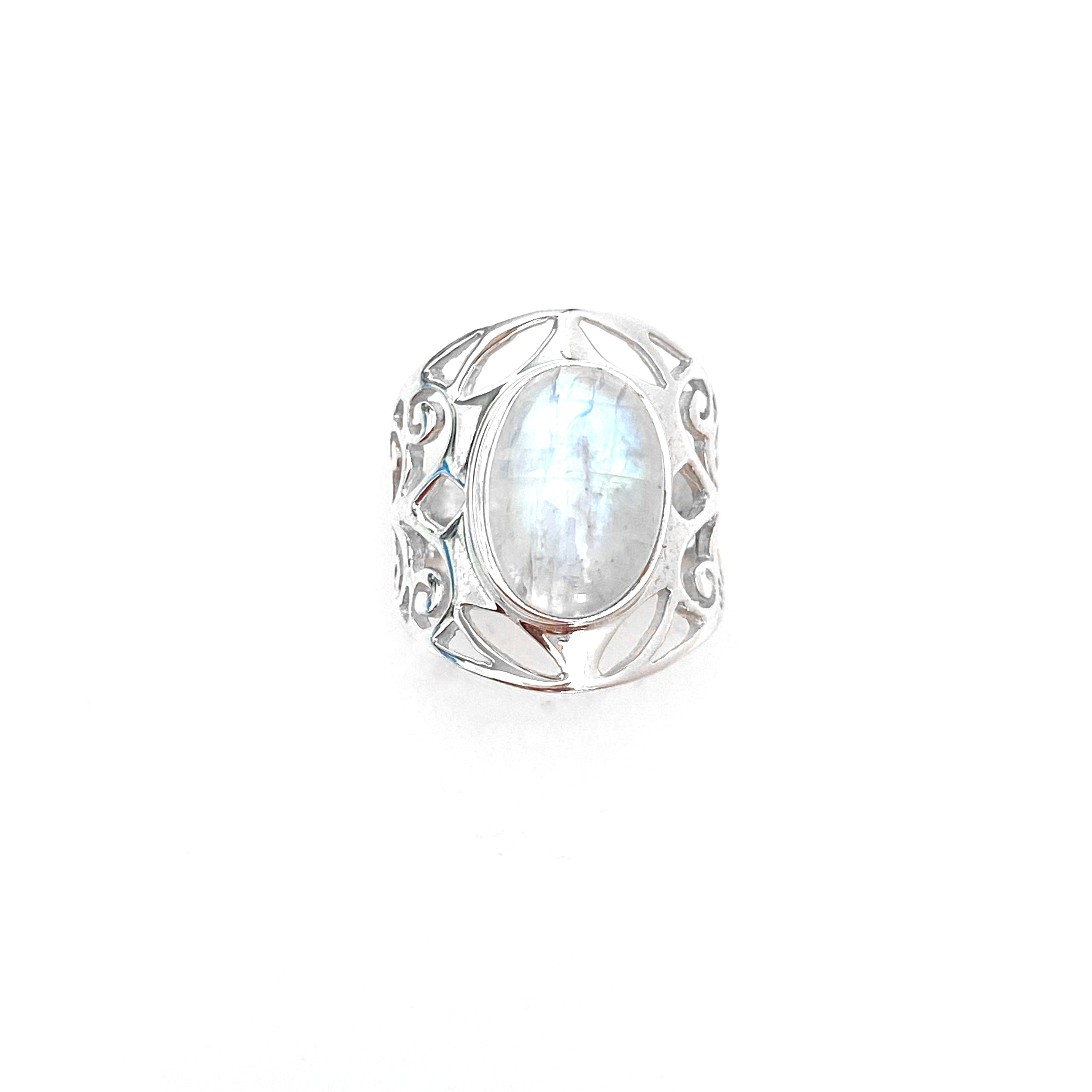 Grand Filigree Oval Moonstone Ring