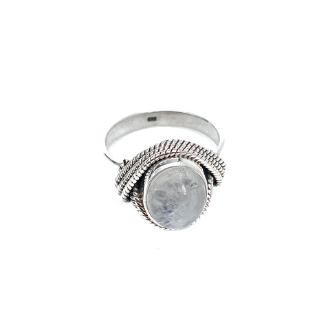 Rope Draped Moonstone Ring