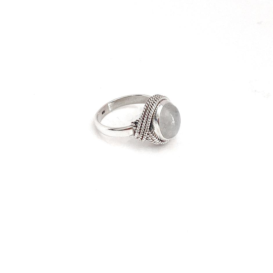 Rope Draped Moonstone Ring