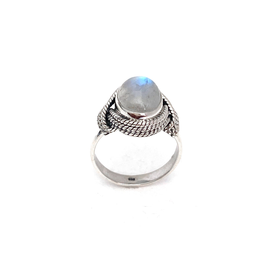 Rope Draped Moonstone Ring