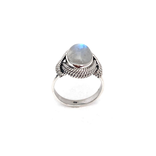 Rope Draped Moonstone Ring