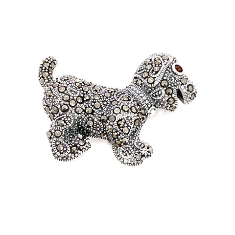 Marcasite Dog Brooch/Pendant