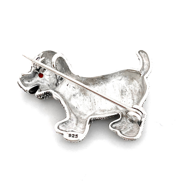 Marcasite Dog Brooch/Pendant