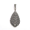 Graceful Victorian Teardrop Marcasite Pendant