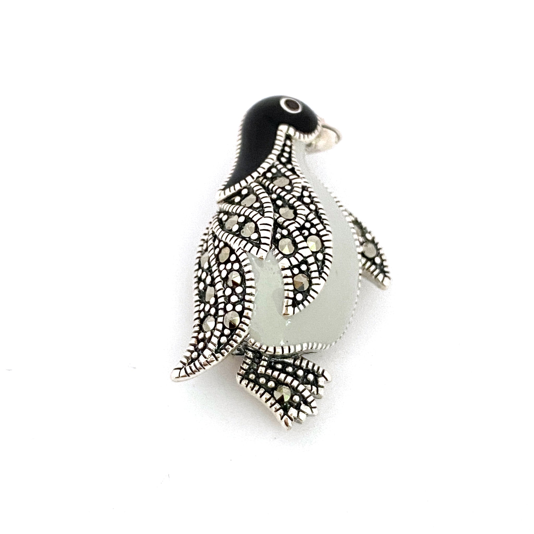 Marcasite Penguin Brooch