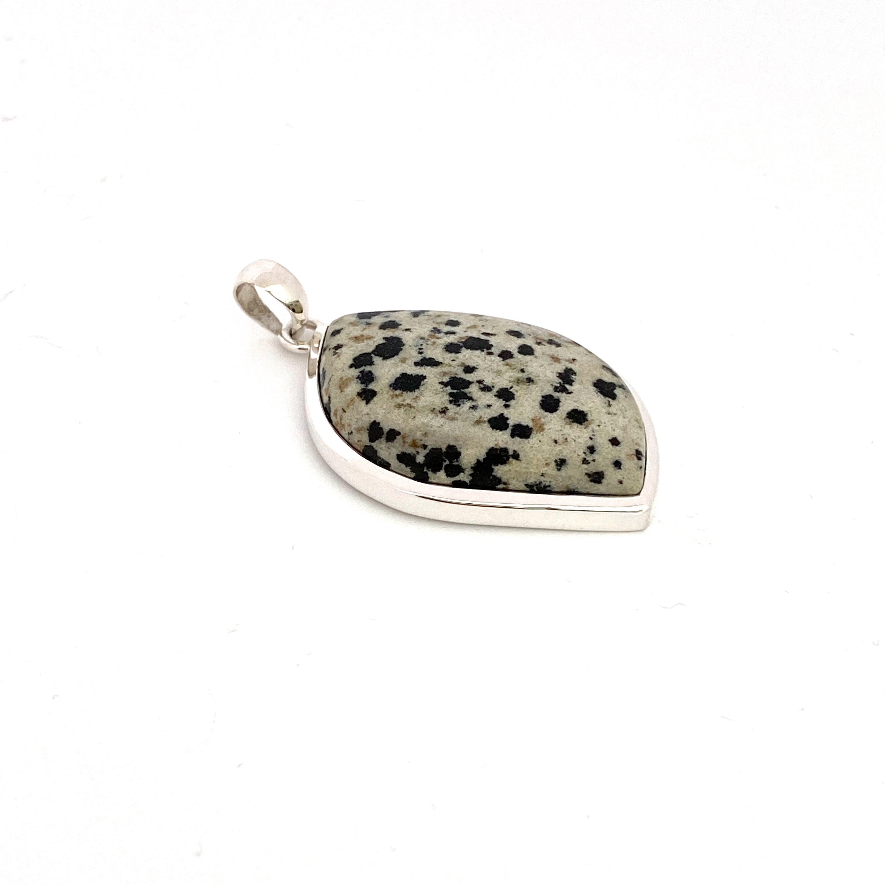 Silver Leaf Dalmatian Jasper Pendant