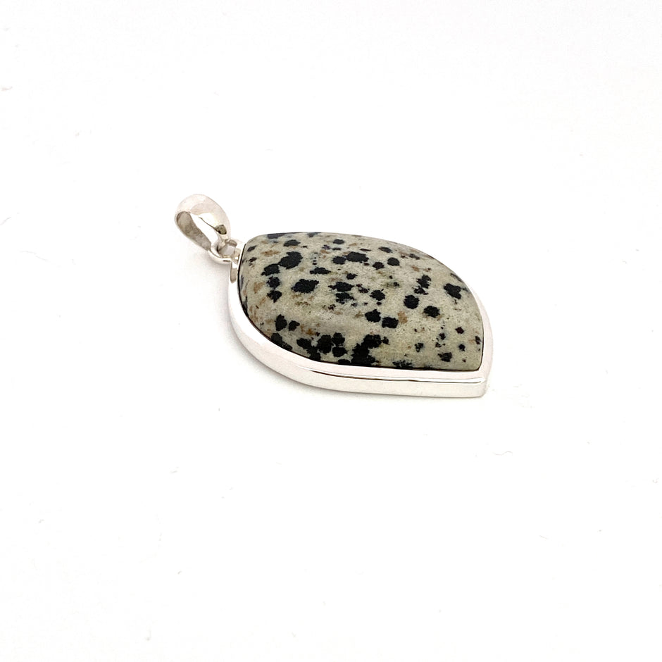 Silver Leaf Dalmatian Jasper Pendant
