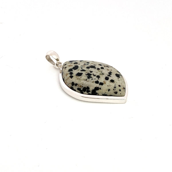 Silver Leaf Dalmatian Jasper Pendant