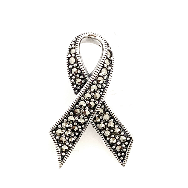 Marcasite Ribbon Brooch