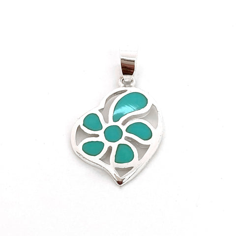 Silver Turquoise Heart Pendant