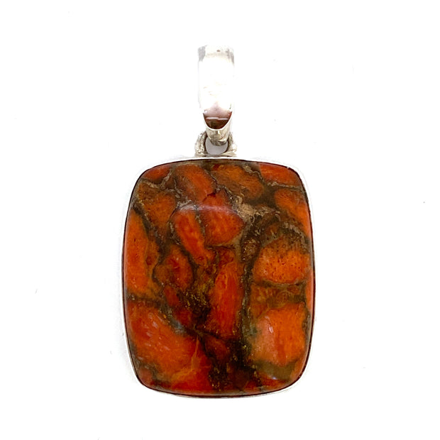 Orange Copper Turquoise Pendant