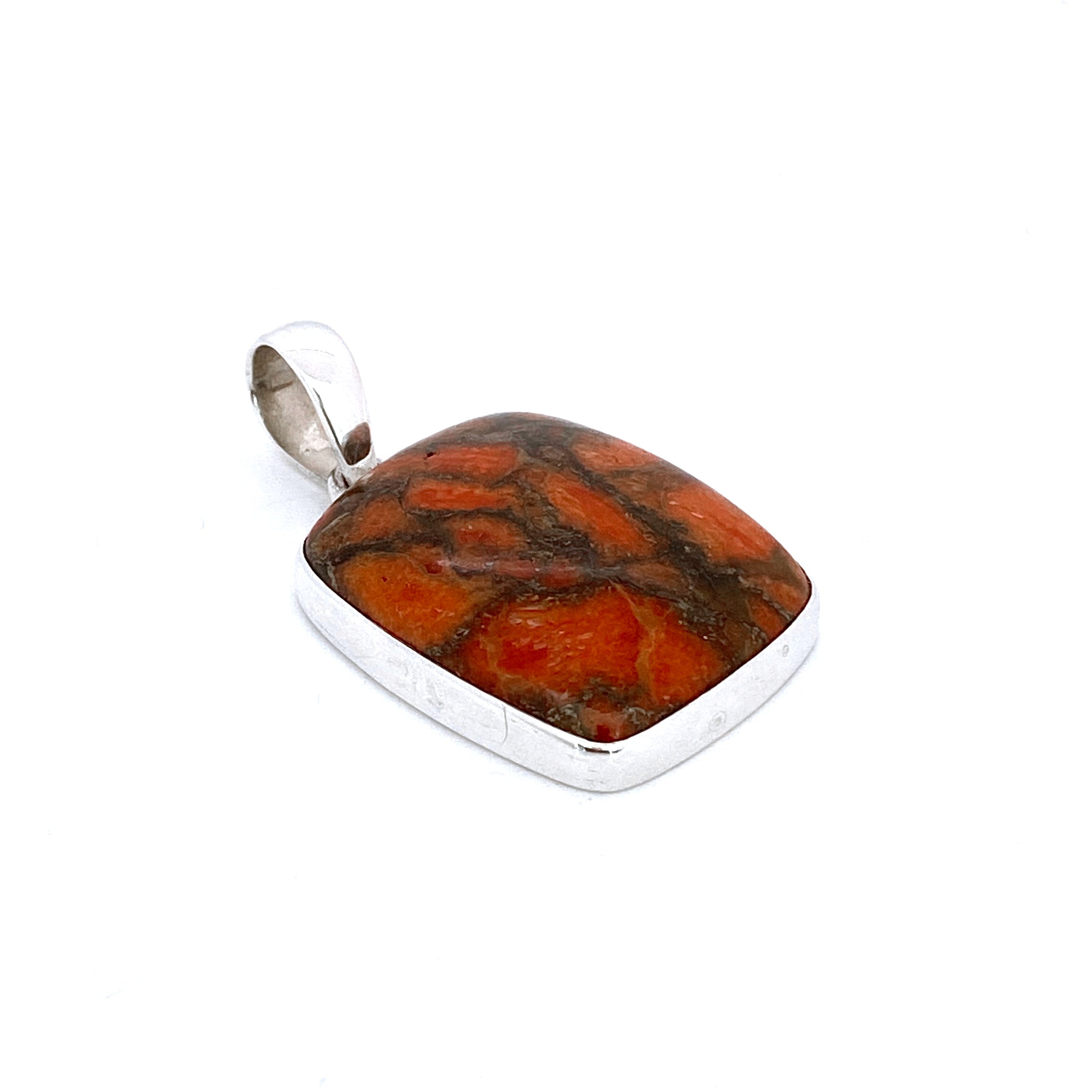 Orange Copper Turquoise Pendant