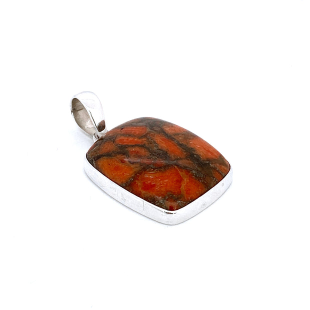 Orange Copper Turquoise Pendant