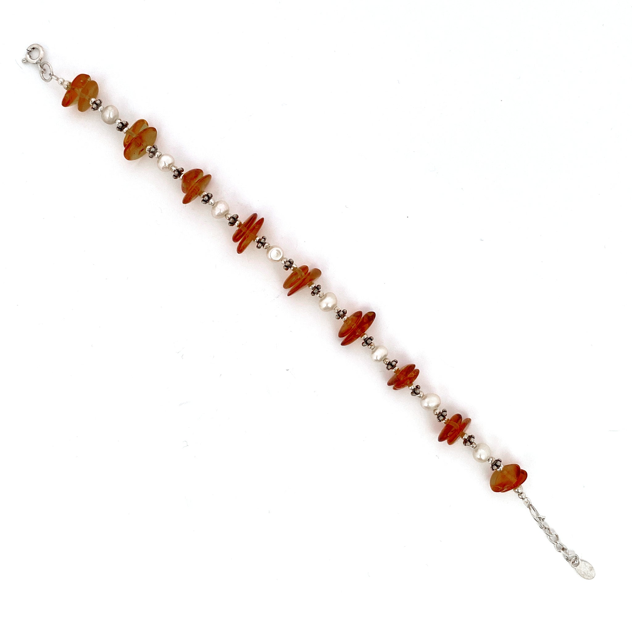 Double Pebble Amber Bracelet