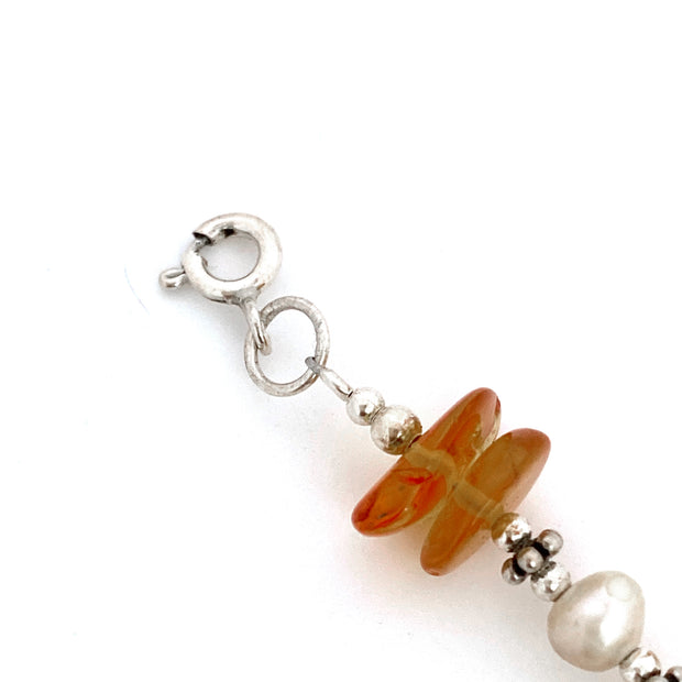Double Pebble Amber Bracelet