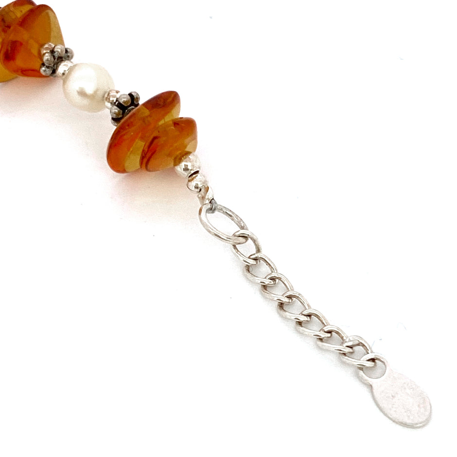 Double Pebble Amber Bracelet