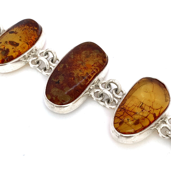 Sterling Silver Amber Bracelet