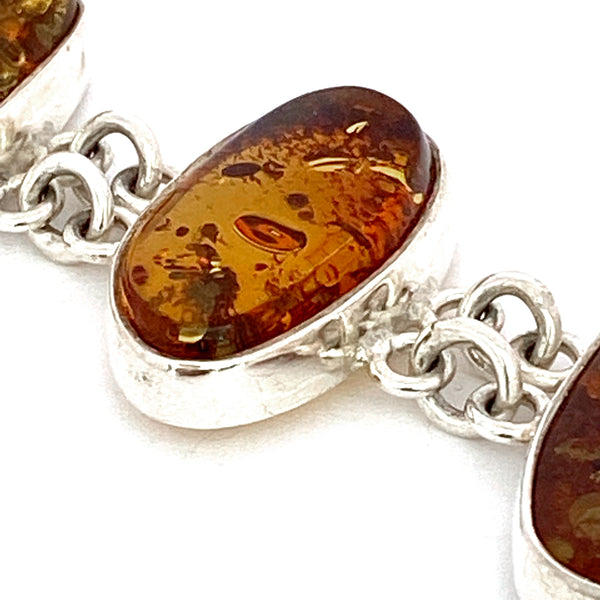 Sterling Silver Amber Bracelet