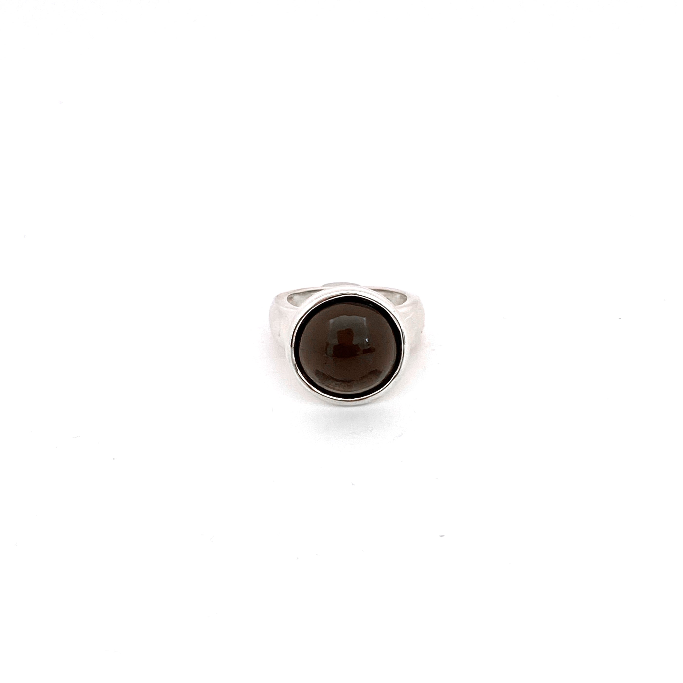Silver Majestic Smokey Quartz Ring