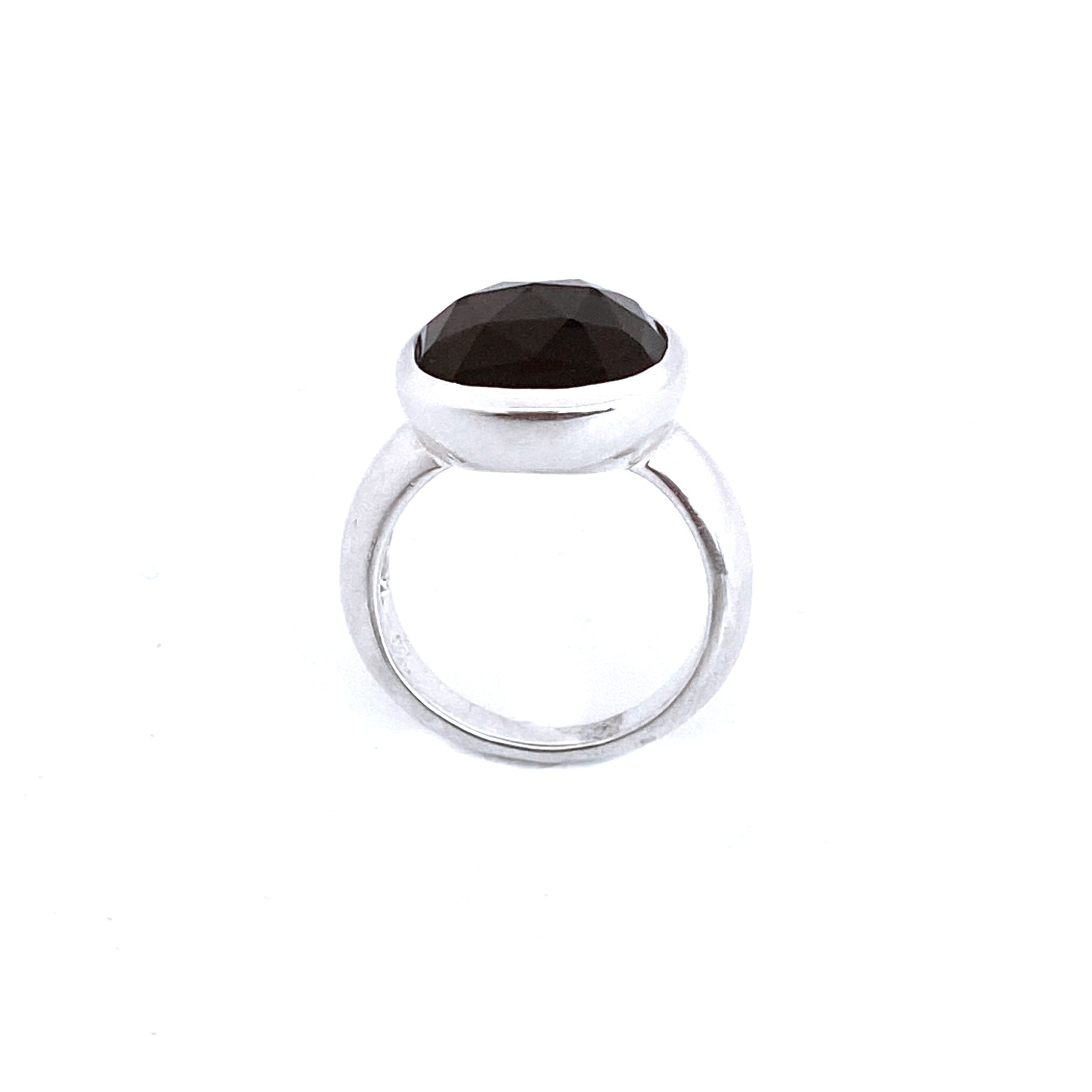 Stately Smokey Quartz Silver Ring